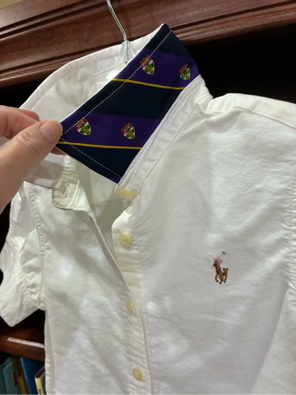Ralph Lauren Cream Short-Sleeve Button-Down Polo Shirt for Kids